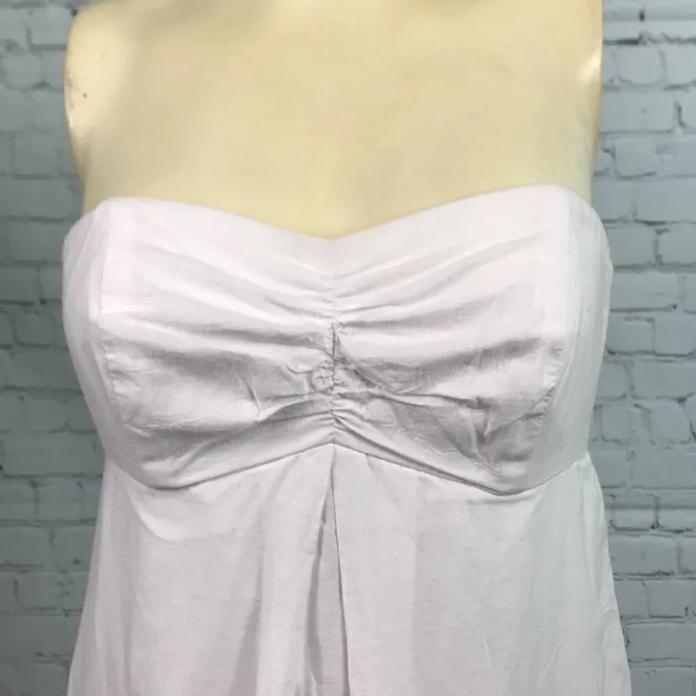 Lilly Pulitzer White cotton Ruched & embroidered Strapless dress size 2 like new - Picture 3 of 8